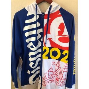 Walt Disney 2021 Hooded Jacket Blue/White/Red/Yellow Warm Pockets NWT $68 XL